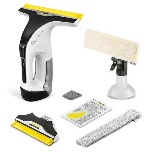Kärcher nettoyeur de vitres sans fil WV 8 Signature Line, autonomie : 55 min, réservoir : 150 ml, 2 buses d’aspiration, pulvérisateur avec 2 bonnettes microfibres,...