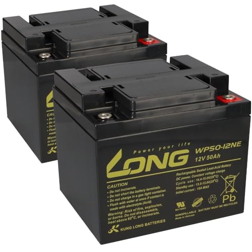 Akkuman.de Akkutechnik vom Fachmann AGM VRLA Batterie de rechange pour fauteuil roulant électrique Otto Bock 2 x Kung Long 12 V 50 Ah Batterie au plomb...
