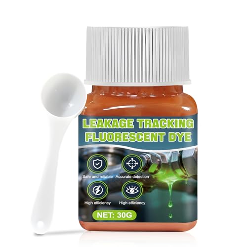 WEILAOK Tinte para Fugas de Agua, Fluoresceína, Tinte de Drenaje, Colorante Trazador Intenso para Detección de Fugas, Piscinas, Spa, Fontanería, Techos, 30g