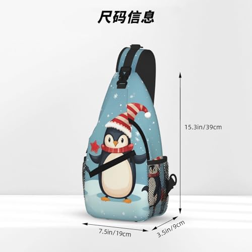 Christmas Penguins Printed Cross Chest Bag Diagonally Chest Messenger Bag4
