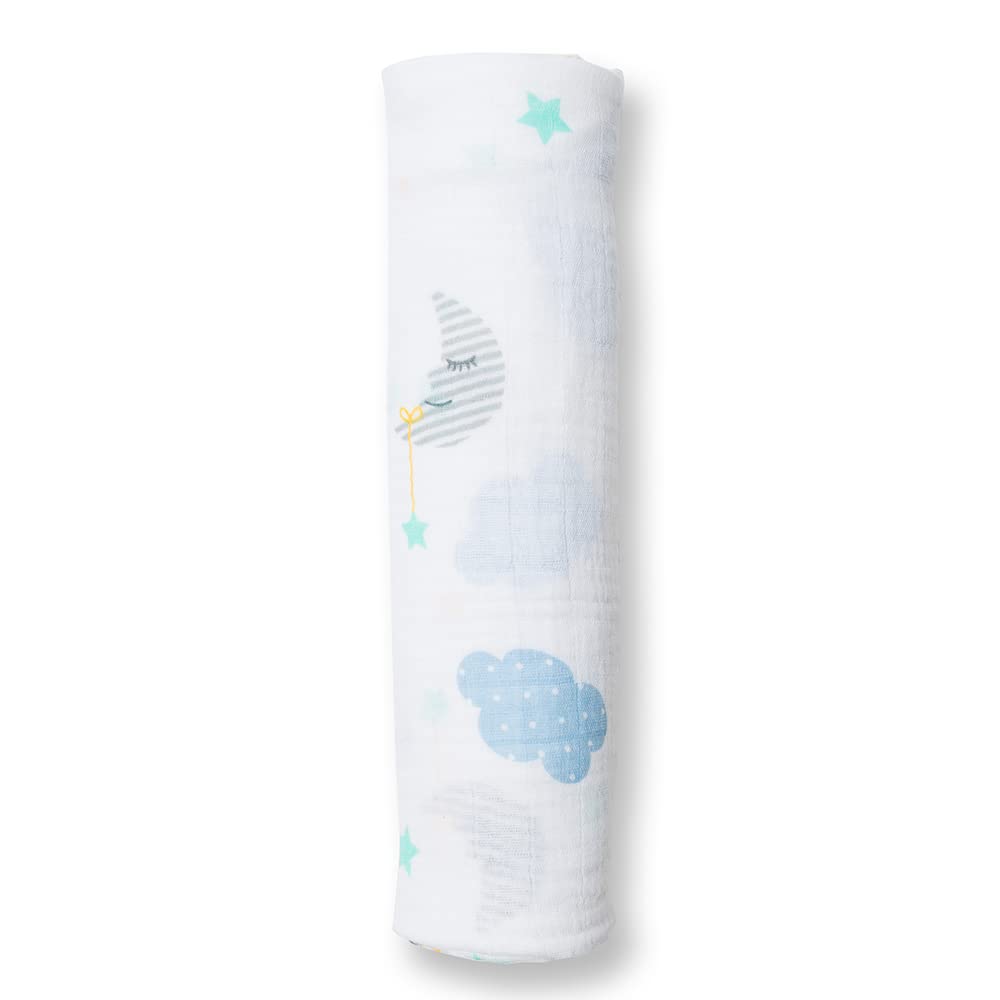 Lulujo Baby L2-LJ035 Copertina di Fasciare - Swaddling Blanket, 120 x120 cm, Multicolore (Mondo dei Sogni)