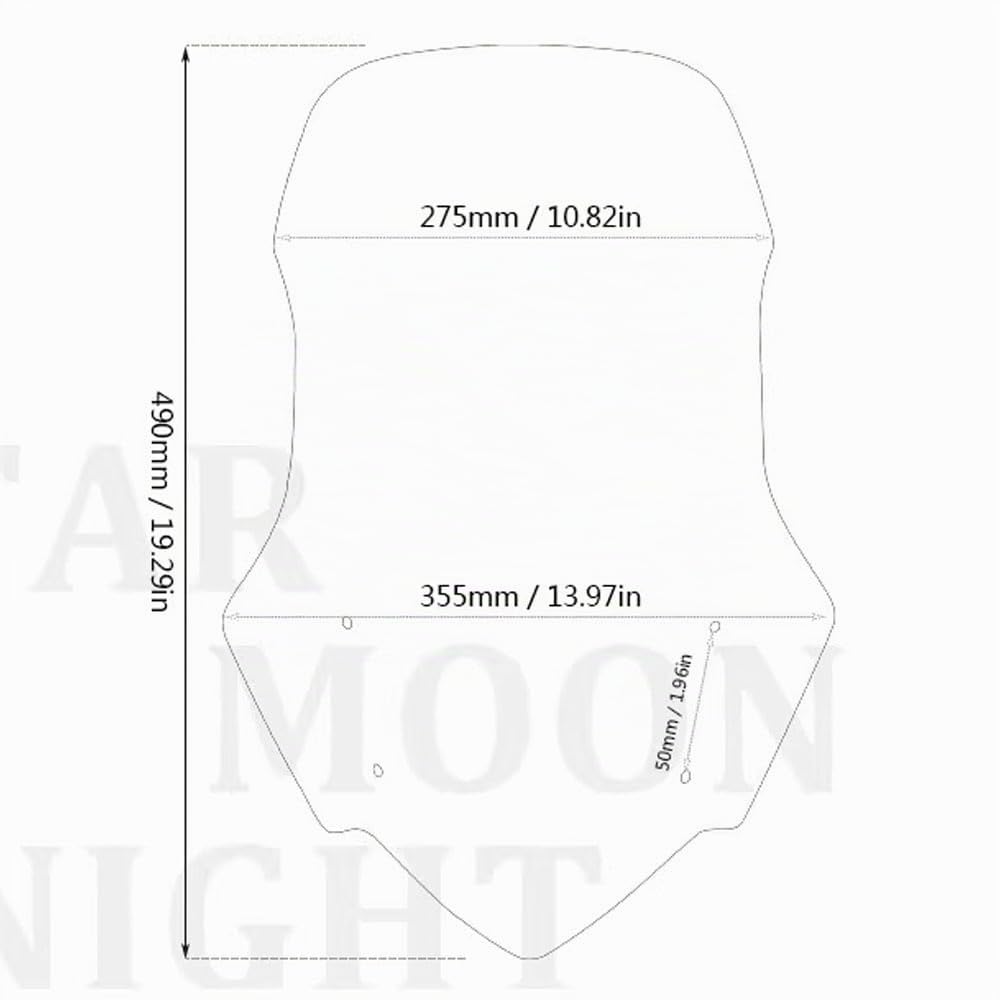 Genérico Écran de pare-brise pour Honda NC700X NC750X NC 750 700 X 2011-2015, accessoire de moto, noir et blanc (noir)