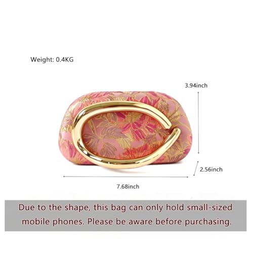Image of Acrylic Clutch Purse for Women Classic Round Acrylic Evening Handbag Vintage Metal Handlebars Bag for Wedding Party Prom