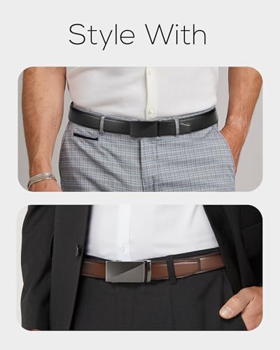 Image of CHAOREN Leather Ratchet Belt Men 2 Pack - Customizable Fit, Effortless Style (35mm)