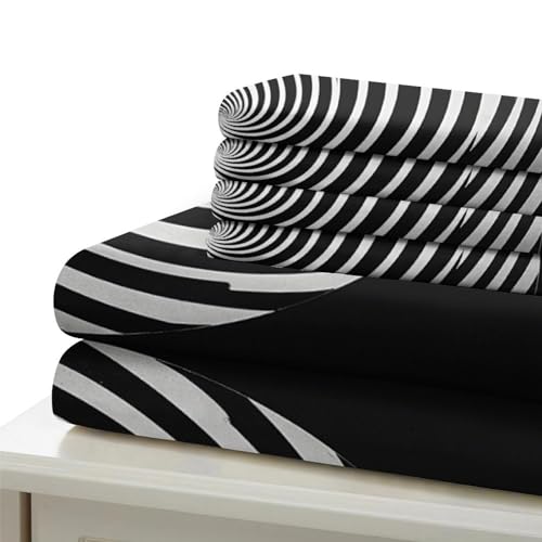 Housses de couettes super king en art abstrait 3D avec finitions soignées en microfibre - 7