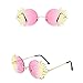 ENTHYI Rimless Round Sunglasses Women Fashion Personality Frameless Sunglasses Trendy Funny Polygonal Moon Smiley Ladies