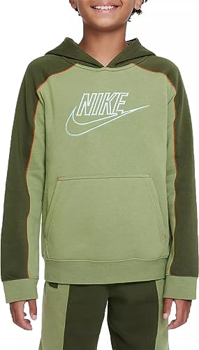 Nike Big Kids Boys' Amplify Sportswear Pullover Hoodie (Alligator/Rough Green, XS, X-Small)