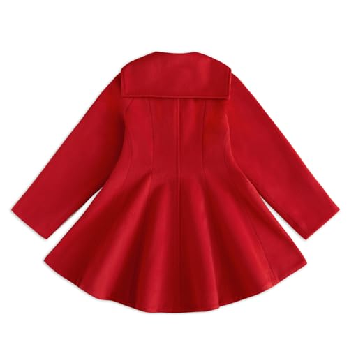 Simplee kids Girls Dress Coat Lapel Button Winter Jackets Coats Long Sleeve Outerwear with Pockets 4-14Years2
