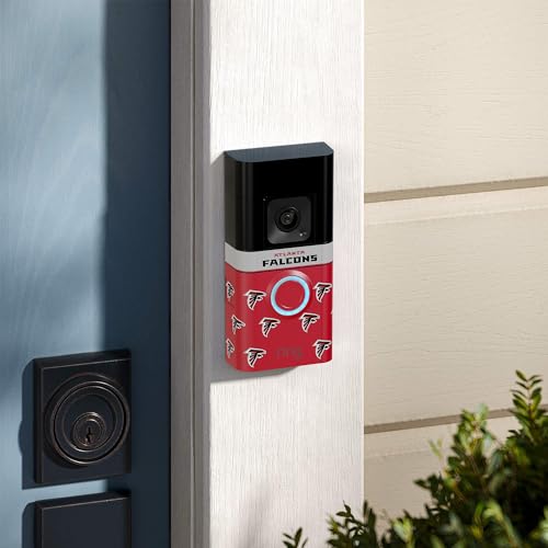 Image of All-New Limited Edition, Official NFL Faceplate for Ring Doorbells - Video Doorbell 3, Video Doorbell 3 Plus, Video Doorbell 4, Battery Doorbell Plus, and Battery Doorbell Pro | Atlanta Falcons