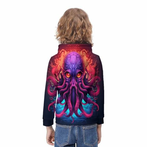 Pull pieuvre 3D rose, le cadeau d'hiver original pour ado 13-15 ans - 4