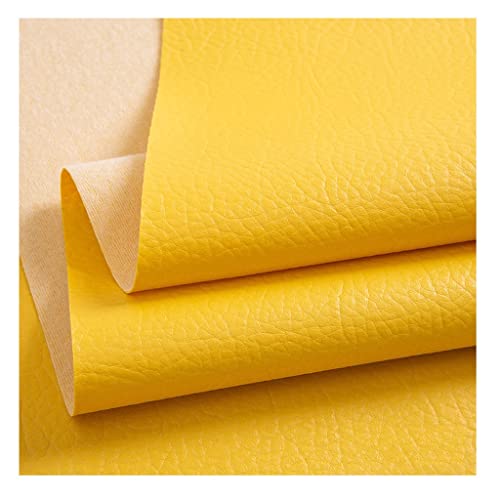 Tissu faux cuir jaune 140 cm pour rénover vos canapés et chaises de salon