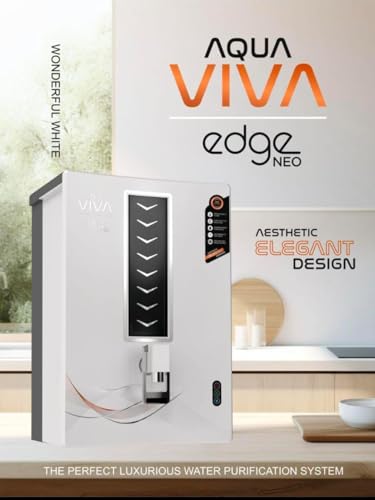 Image of Aqua Viva Edge Neo RO Water Purifier with RO + Copper + Alkaline | 7 Stage Advanced Purification | Storage tank - 10 Liters | 15 Liters Capacity Per Hr. | Ultra Violet LED|(Wonderful White)