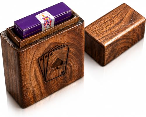 Porte-cartes à jouer en bois support cartes de jeu de société et tarot