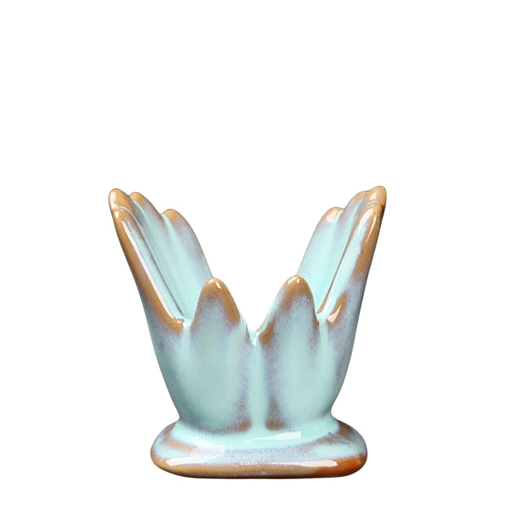 ourhommie Air Plant Holder Cute Ceramic Mini Hand Shape Stand Airplants Tillandsia Small Container Pot Plant Decorative Home Decor for Desk Table