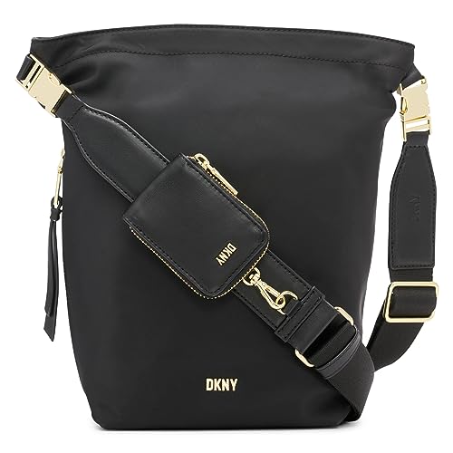 DKNY Yugo Bucket Bag, Black/Gold2
