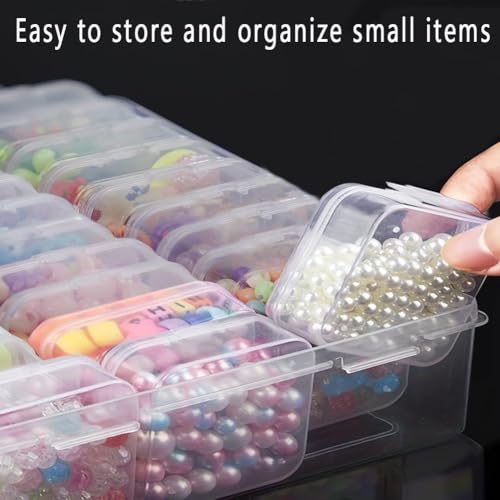 Image of 46pcs Bead storage containers, bead organizer boxes and craft storage boxes for bracelet making DIY jewelry craft nails, bracelets, jewelry, diamonds, clay beads, screws 2.9x1.97x0.8Inch