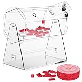 MILADO Raffle Drum, Acrylic Raffle Ticket Spinner, Raffle Ticket Drum with Stand and Lock, Holds 2500 Tickets, Clear Raffle Box for Lottery Games, School Activities(11 x 10.9 Inch)