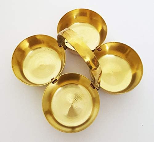 SHIV HOME WORLD Brass Metal Chowmukh/Puja, Roli, Chawal, Mishri/Chowmukh/Patra/Haldi Kumkum Holder 4 Bowl Stand Holder (Small Size -000) Set of 1 PCS (B0CXTK18G3) Amazon Price History, Amazon Price Tracker