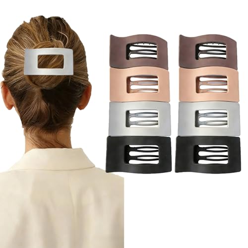 8pcs Flat Hair Clips for Women Mix Color image 5