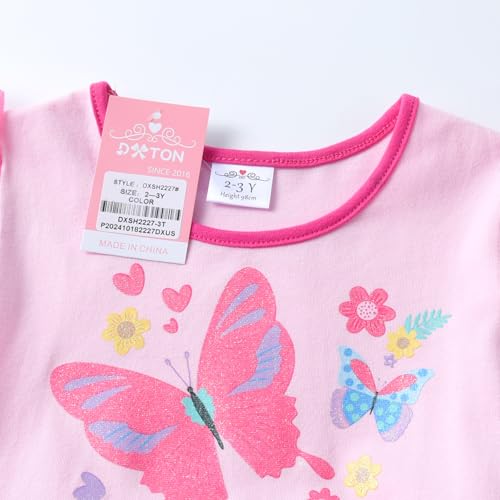 DXTON Girls Summer Tutu Dresses Short Sleeve Party Casual Outfits 3-12 Years2