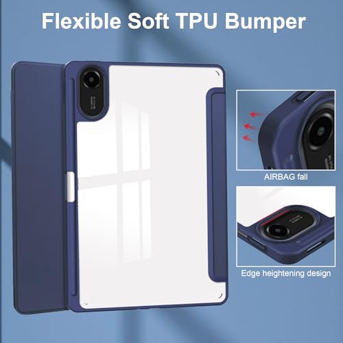 Image of ProElite Case Cover for Xiaomi Redmi Pad 2 11 inch Cover, Transparent Flip Case for Xiaomi Redmi Pad 2 11 inch Case Cover with Pen Holder, Dark Blue