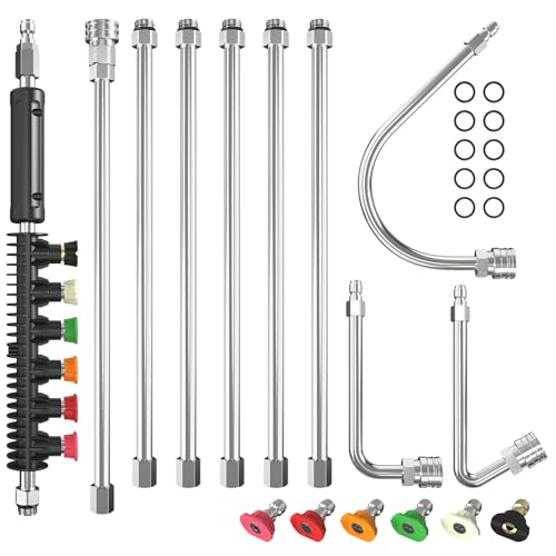 Pressure-Washer-Extension-Wand-10-Pack-4000PSI-with-6-Nozzle-Tips Pressure Washer Extension Wand 10 Pack, 4000PSI with 6 Nozzle Tips - Image 1