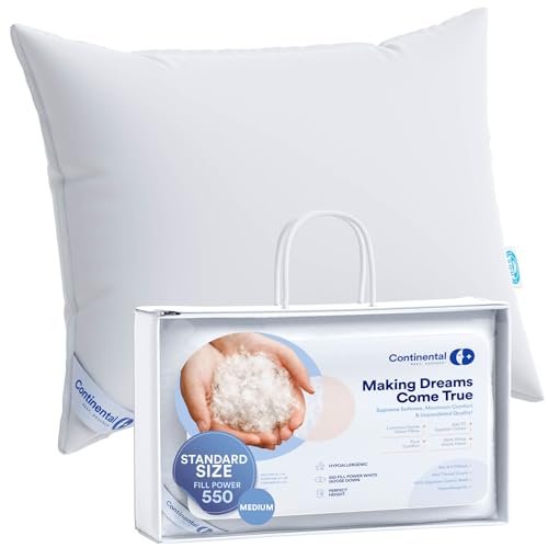 Almohada 100% plumón blanco tamaño estándar media