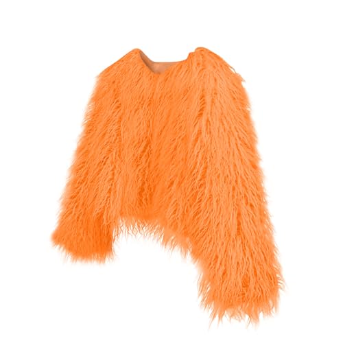 Faux Fur Jacket Women Cropped Fuzzy Fleece Open Front Shaggy Cardigan Long Sleeve Fluffy Winter Short Coat Outwear2