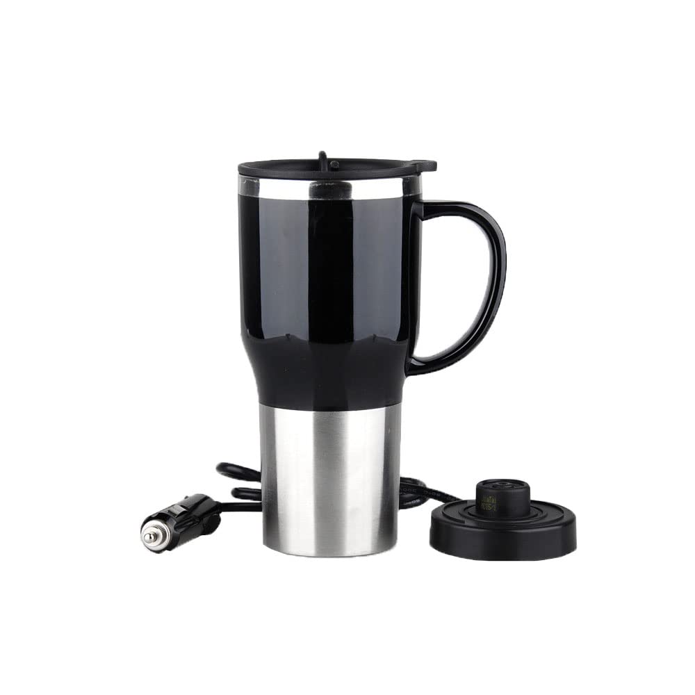 Gobelet chauffant pour voiture 12V Riloer en noir et bleu pour café et thé en route