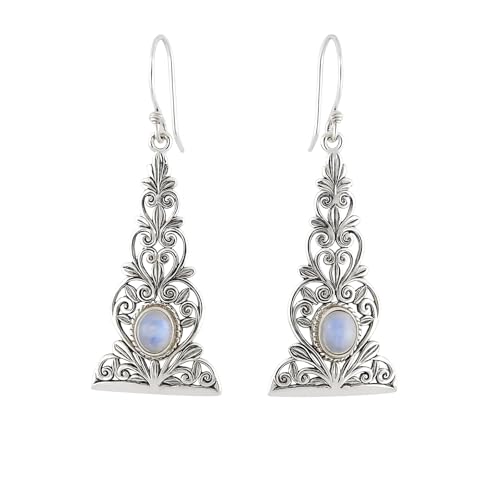 Boucles d'oreilles pierre lune le cadeau idéal en argent 925 femme