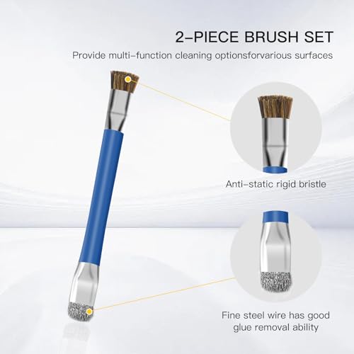 GTHUNDER 2pcs Phone Motherboard IC Cleaning Brush,Double Head Anti-Static ESD Safe Hard Brush,Motherboard Cleaning Tools Cleaning Brush for Cleaning Computer, Mobile Phone,Watch etc(Blue