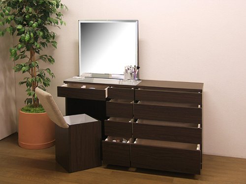 Amazon｜ドレッサー片袖ルナ・チェスト付き（ダークブラウン色