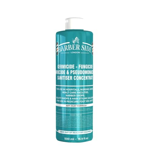 Barber Side London Disinfectant Solution for Salon Jars Medical Athletics-Girmicide Solution 500ml (Turquoise)