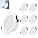 Gr4tec 6 x 5W Foco Empotrable Techo 6000K Blanco Frio, Super Slim 35MM Downlight Led Techo, AC85-265V IP20 310 LM, Diámetro Del Agujero Φ75-80mm, Luz Cocina Led Techo, Ojo de buey led Para Cocina
