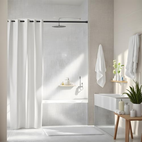 Image of 4Pack Tension Curtain Rod 30 to 64 inch Adjustable Curtain Rod No Drilling Black Shower Expandable Spring Tension Pressure Rod Spring Curtain Rods for Windows Doorway