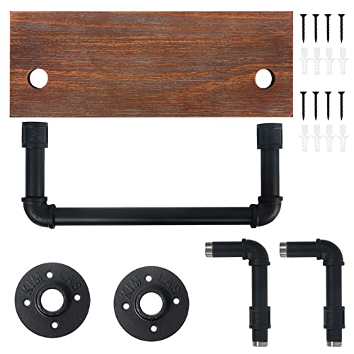 Houseaid Industrial Pipe Shelf With Towel Bar, 15-3/4 Inch Farmhouse Iron Pipe Shelving, Rustic Vintage Style Floating Shelves For Bathroom thumb #6