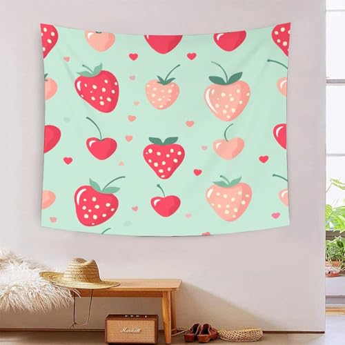 Fraise 3D effet tapisserie décoration murale grand tissu pour dortoir