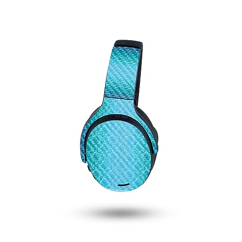 Image of MightySkins Carbon Fiber Skin Compatible with Skullcandy Crusher ANC 2 - Blue Vintage | Protective, Durable Textured Carbon Fiber Finish | Easy to Apply
