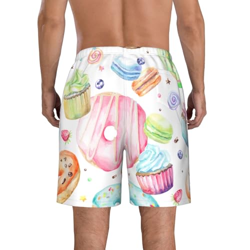 Cupcakes Donuts Muffins Sugar Mens Casual Shorts Drawstring Summer Beach Stretch Golf Shorts for Men Workout Athletic Casual3
