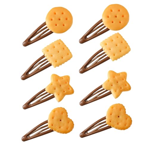8 Pinzas de cabello con diseño de galleta divertido miniatura 1