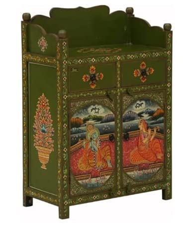 Chain Puri Solid Wood Cabinet for Living Room Furniture Mango Wood Handpainted KUKA_17