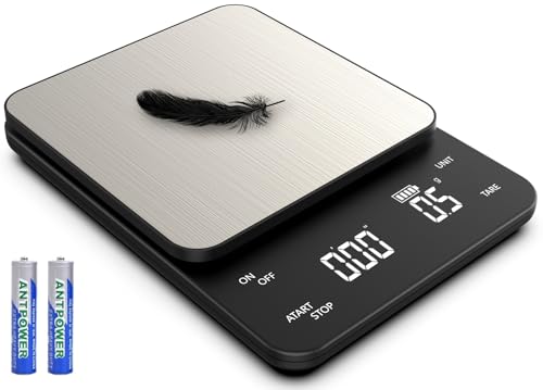 Mik-Nana Digital Coffee Scale with Integrated Timer, 0.1g High Pr...