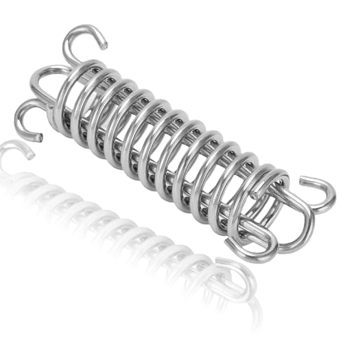 Resorte de amarre, línea de amarre de acero inoxidable de 113 mm Amortiguadores de amarre de resorte de choque para cadenas, sacos de arena, hamacas, cuerdas, sillas de pie