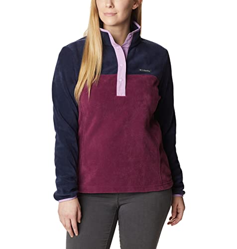 Image of Columbia Womens Benton Springs Half Snap II Pull Over Fleece Jacket, Dark Stone /Canoe /Vintage Blue, 3X
