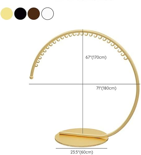 Miniatura 2 de LITFAD Lujoso perchero redondo metálico con diseño de ganchos independientes, perchero para sala de estar, colgador de pie para tienda de ropa, 71