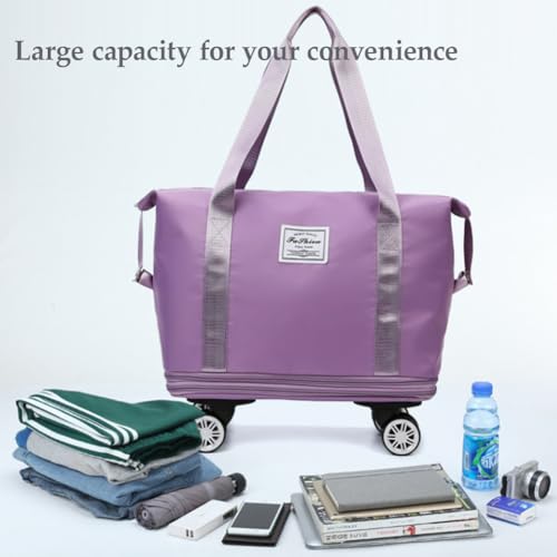 Kulken Travel Bag With Wheels, 2025 New Large Capacity Travel Bag - Universal Wheel Removable, 27L - 50L TravelBag (Gray)4