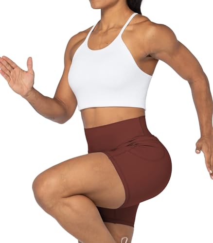 Image of Sunzel No Front Seam Biker Shorts for Women with Pockets, Yoga Workout Gym Bike Shorts with Tummy Control | 3, 5 Or 8-Inch Inseam, High Waisted, No Front Seam, Side Pockets, Buttery Soft, Compression Fit, Squat Proof, Tummy Control