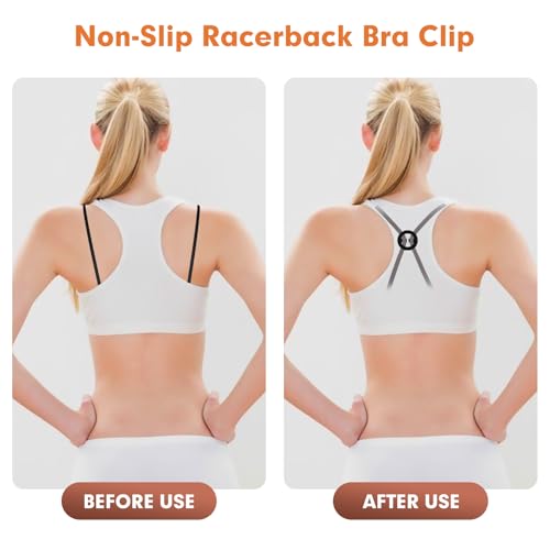 Bra Clips to Make Racerback - 12Pcs Bra Strap Clips for Racerback Clear Bra Strap Holders for Slipping Woman Girl Accessories, Black3