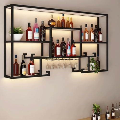Casier à vin mural en métal pour optimiser l'espace et ranger les verres