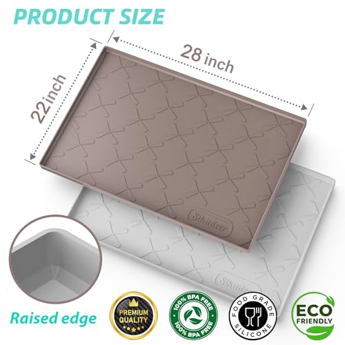 SIKADEER 28" x 22" Under Sink Mat Waterproof, Silicone Mat Kitchen Drawer Shelf and Cabinet Liner, Sink Protector for Kitchen Organizers and Storage, Boot Tray Pet Food Mats